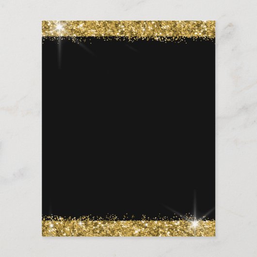 Budget Black Gold Sparkle 50th Birthday Invitation (Achterkant)