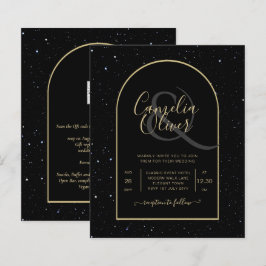 BUDGET BLACK GOLD Sterrennacht Wedding INVITE