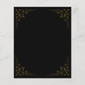 Budget Black Gold Vintage Blad Bruiloftsinvitaties (Achterkant)