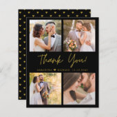 Budget Black Gold Weddenschap Bedankt 4 Foto (Voorkant / Achterkant)