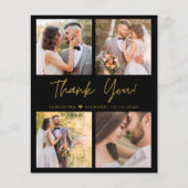 Budget Black Gold Weddenschap Bedankt 4 Foto (Voorkant)