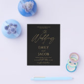 Budget Black Gold Wedding Modern Typografie Flyer (Enkel)