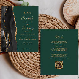 Budget Black Goud Agaat Groen QR Code Huwelijk