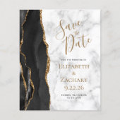 Budget Black Goud Agaat Marmer Save the Date (Voorkant)