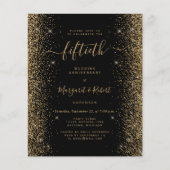 Budget Black Goud Glitter 50ste Verjaardagsfeestje (Voorkant)
