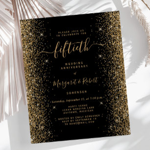 Budget Black Goud Glitter 50ste Verjaardagsfeestje