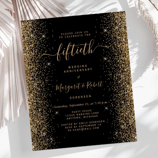 Budget Black Goud Glitter 50ste Verjaardagsfeestje