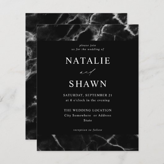 Budget Black Marble Wedding (Voorkant / Achterkant)