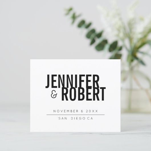 BUDGET BLACK Minimale WEDING BESPAAR DE DATUM (Staand voorkant)