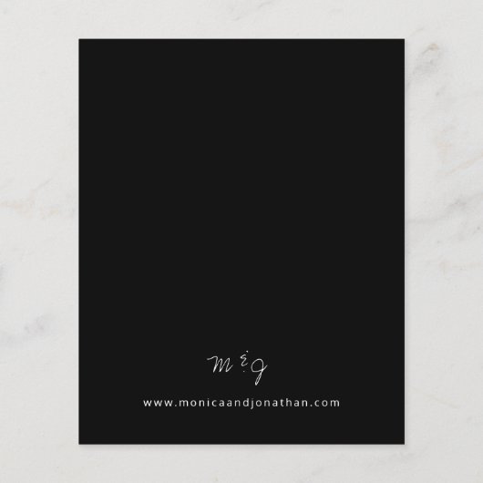Budget Black MOD Calligraphy Wedding Flyer (Achterkant)