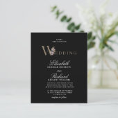 Budget Black Modern Orchide Wedding Flyer (Staand voorkant)