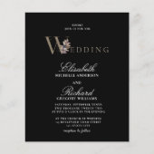 Budget Black Modern Orchide Wedding Flyer (Voorkant)