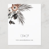 Budget Black & Natural Floral Boho Wedding Flyer (Achterkant)