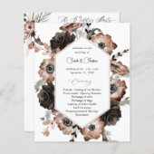 Budget Black & Natural Floral Boho Wedding Program (Voorkant / Achterkant)