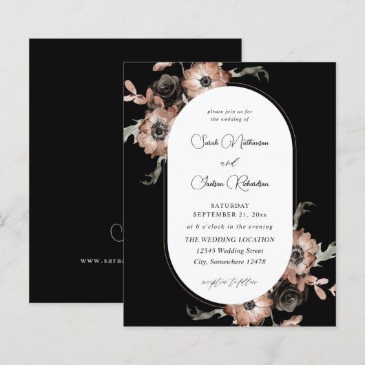 Budget Black & Natural Floral Wedding - Black (Voorkant / Achterkant)