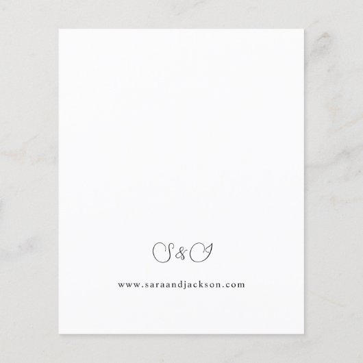 Budget Black & Natural Floral Wedding Flyer (Achterkant)