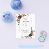 Budget Black & Natural Floral Wedding Flyer (Enkel)