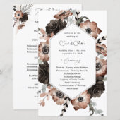 Budget Black &NaturalFloral Boho Wedding Program M (Voorkant / Achterkant)