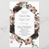 Budget Black &NaturalFloral Boho Wedding Program M (Voorkant)