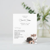 Budget Black &NaturalFloral Boho Wedding Programme (Staand voorkant)