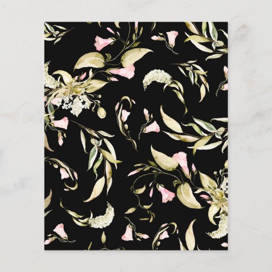 Budget Black Pampas Boho Wildflower Wedding Flyer (Achterkant)