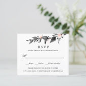 BUDGET BLACK PINK Bloom WEDDING RSVP MEAL CHOICE (Staand voorkant)
