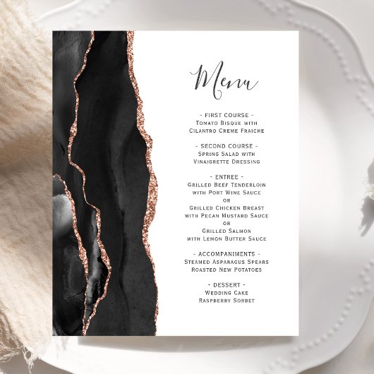 Budget Black Roos Gold Agate Weddenmenu