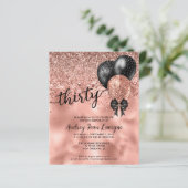 Budget Black Roos Gold Balloon Bow 30th Birthday (Staand voorkant)