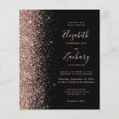 Budget Black Roos Gold Glitter Weddenschap (Voorkant)