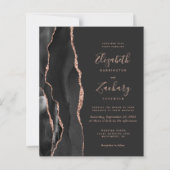 Budget Black Rose Goud Agaat Donkere QR Code Huwel (Voorkant)