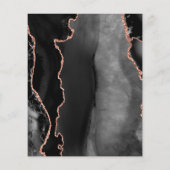 Budget Black Rose Goud Agate Marmeren Trouw Uitnod (Achterkant)