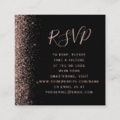 Budget Black Rose Goud Trouw QR Code RSVP Informatiekaartje (Voorkant)