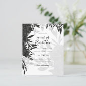 BUDGET Black Roses Elegante Witte Trouw Uitnodigin (Staand voorkant)