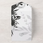 BUDGET Black Roses Elegante Witte Trouw Uitnodigin All In One Uitnodiging (Buitenkant)