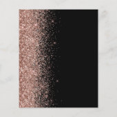Budget Black Roze Gouden Glitter Bruiloftsmenu (Achterkant)