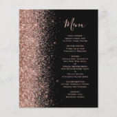 Budget Black Roze Gouden Glitter Bruiloftsmenu (Voorkant)