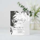 BUDGET Black Rozen Elegant White Wedding Invite (Staand voorkant)