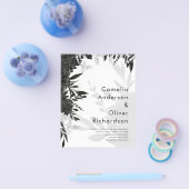 BUDGET Black Rozen Elegant White Wedding Invite Flyer (Enkel)