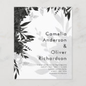 BUDGET Black Rozen Elegant White Wedding Invite Flyer (Voorkant)