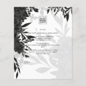 BUDGET Black Rozen Elegant White Wedding Invite Flyer (Achterkant)