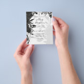 BUDGET Black Rozen Elegant White Wedding Invite Flyer (Hand)