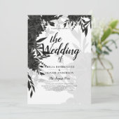BUDGET Black Rozen Elegant White Wedding Invite Kaart (Staand voorkant)