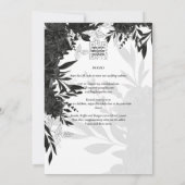 BUDGET Black Rozen Elegant White Wedding Invite Kaart (Achterkant)