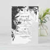BUDGET Black Rozen Elegant White Wedding Invite Kaart (Staand voorkant)