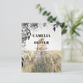 Budget Black Rozen PHOTO OVERLAY Wedding Invite (Staand voorkant)