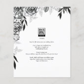 Budget Black Rozen PHOTO OVERLAY Wedding Invite Flyer (Achterkant)