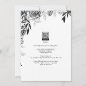 Budget Black Rozen PHOTO OVERLAY Wedding Invite Kaart (Achterkant)