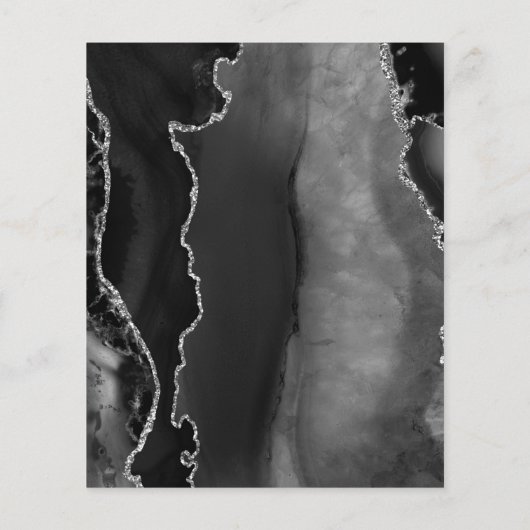 Budget Black Silver Agate Dark Weddenmenu (Achterkant)