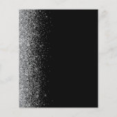 Budget Black Silver Glitter Edge Wedding Menu (Achterkant)