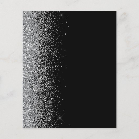 Budget Black Silver Glitter Weddenschap (Achterkant)